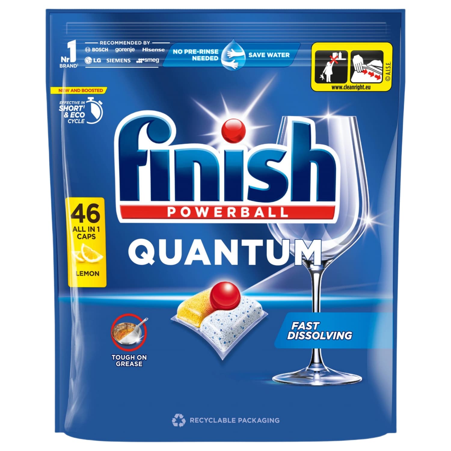 Nõudepesumasina kapslid Finish Po. Lemon 46tk