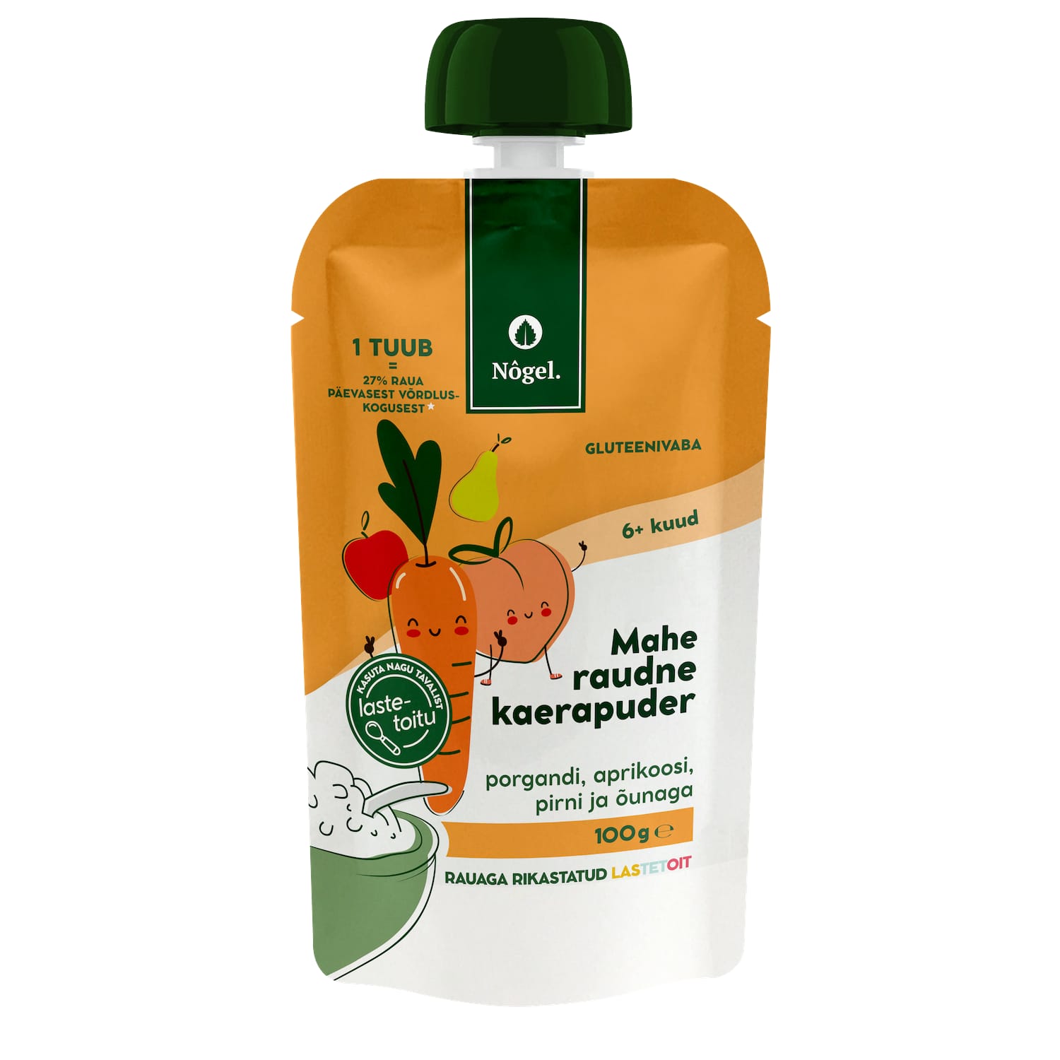 Kaerapud. porg-apr-pirn-õun Nogel öko 100g