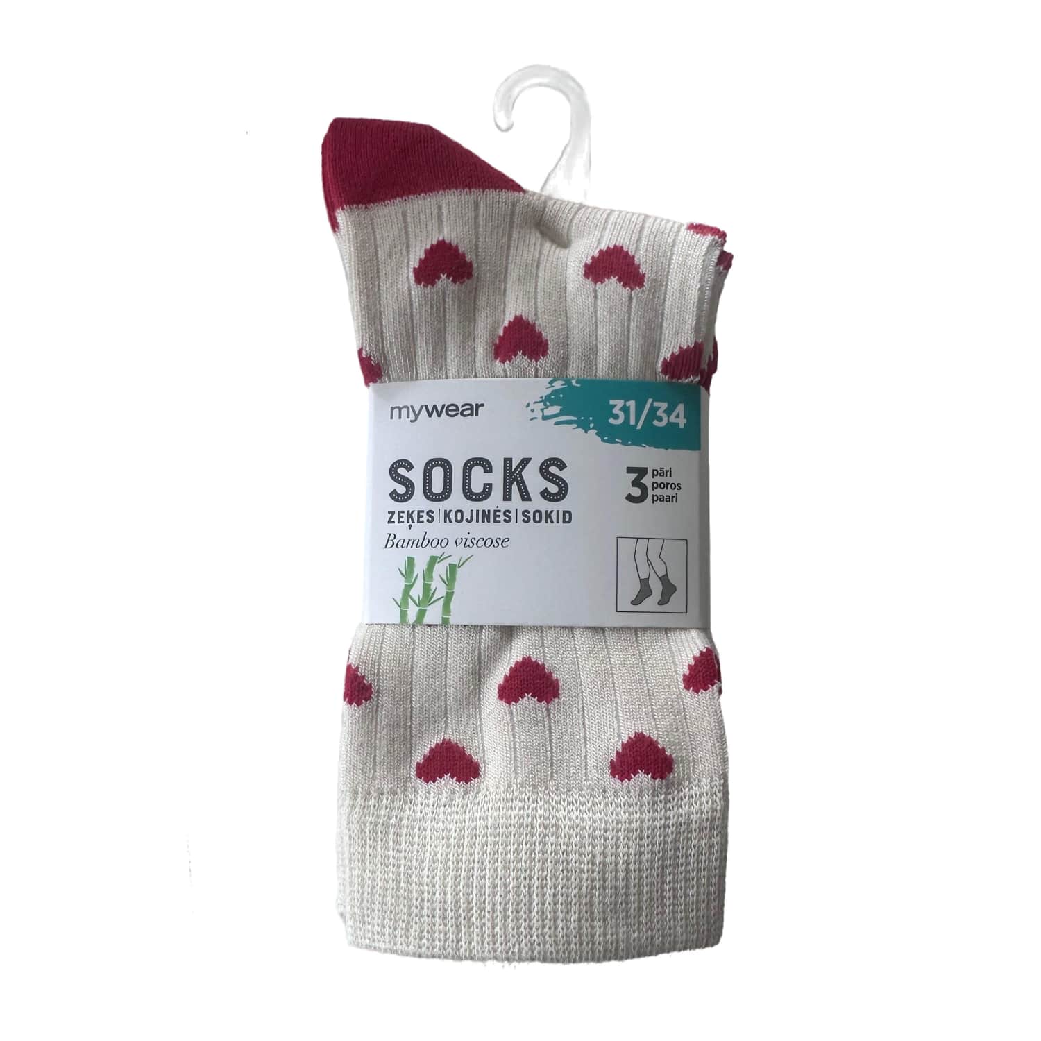 Bērnu zeķes Mywear gaišas 3 pāri 31/34