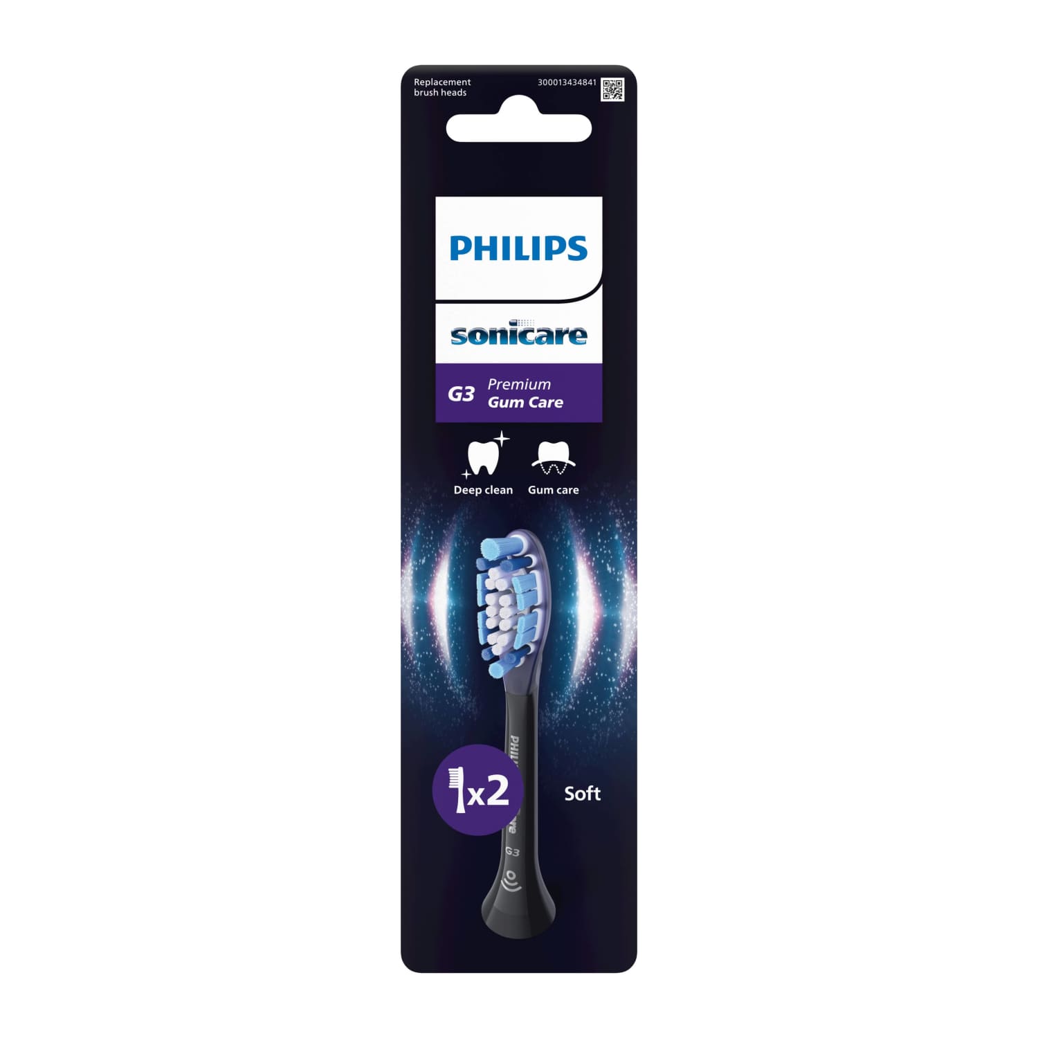 Zobu birst. uzg. Philips Sonicare melni 2gab.