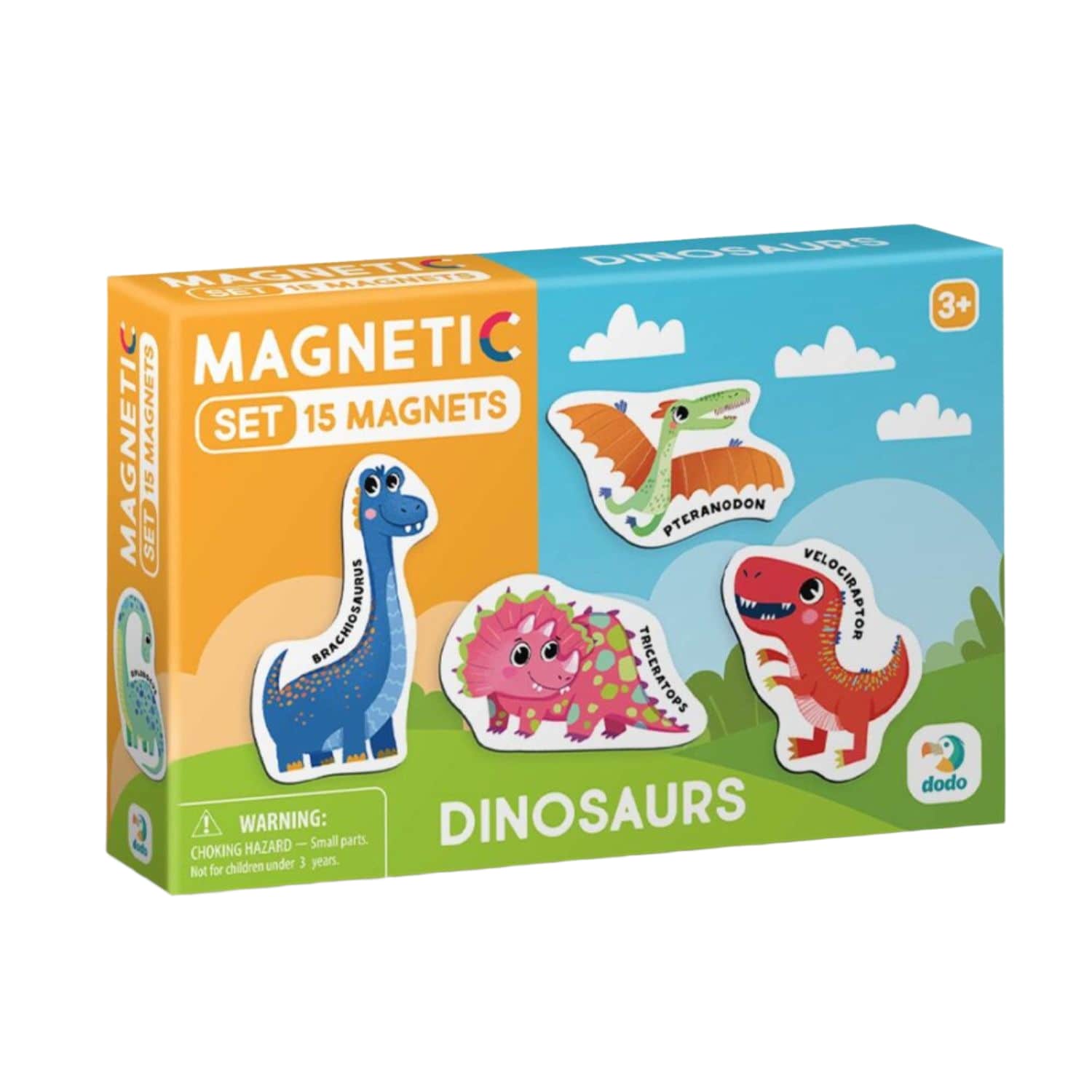 Magnetų rink. Dinozaurai DODO, 15 vnt.