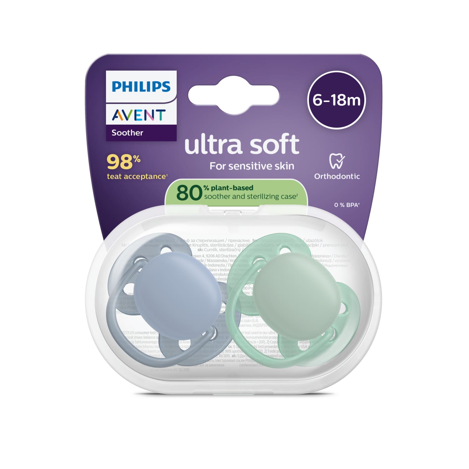Čiul. PHILIPS AVENT ULTRA S. 6 – 18 m. 2 vnt.