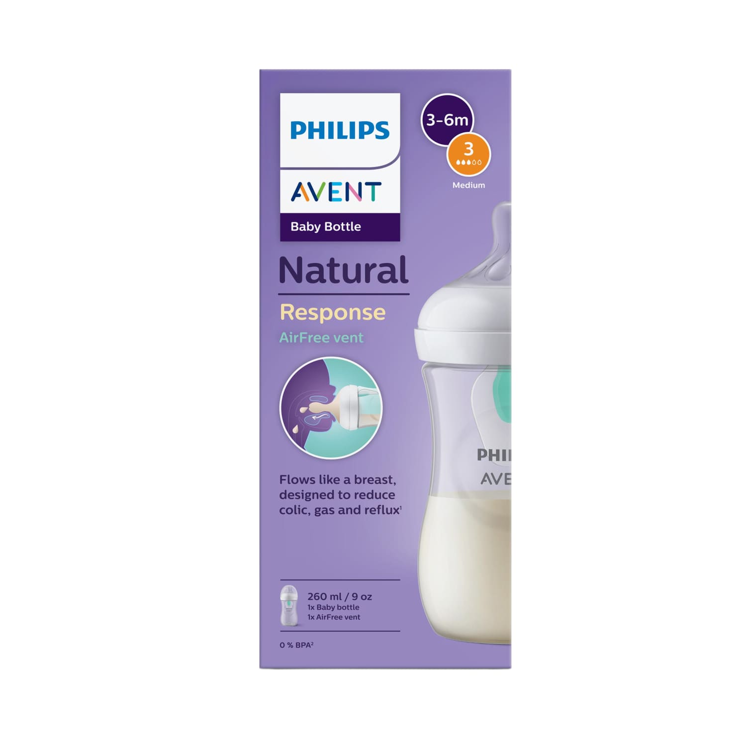 Butel. PHILIPS AVENT NATURAL RESP. 260 ml