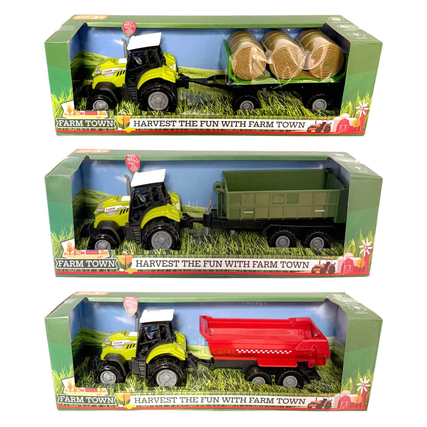 Traktor haagisega häälte ja tuledega