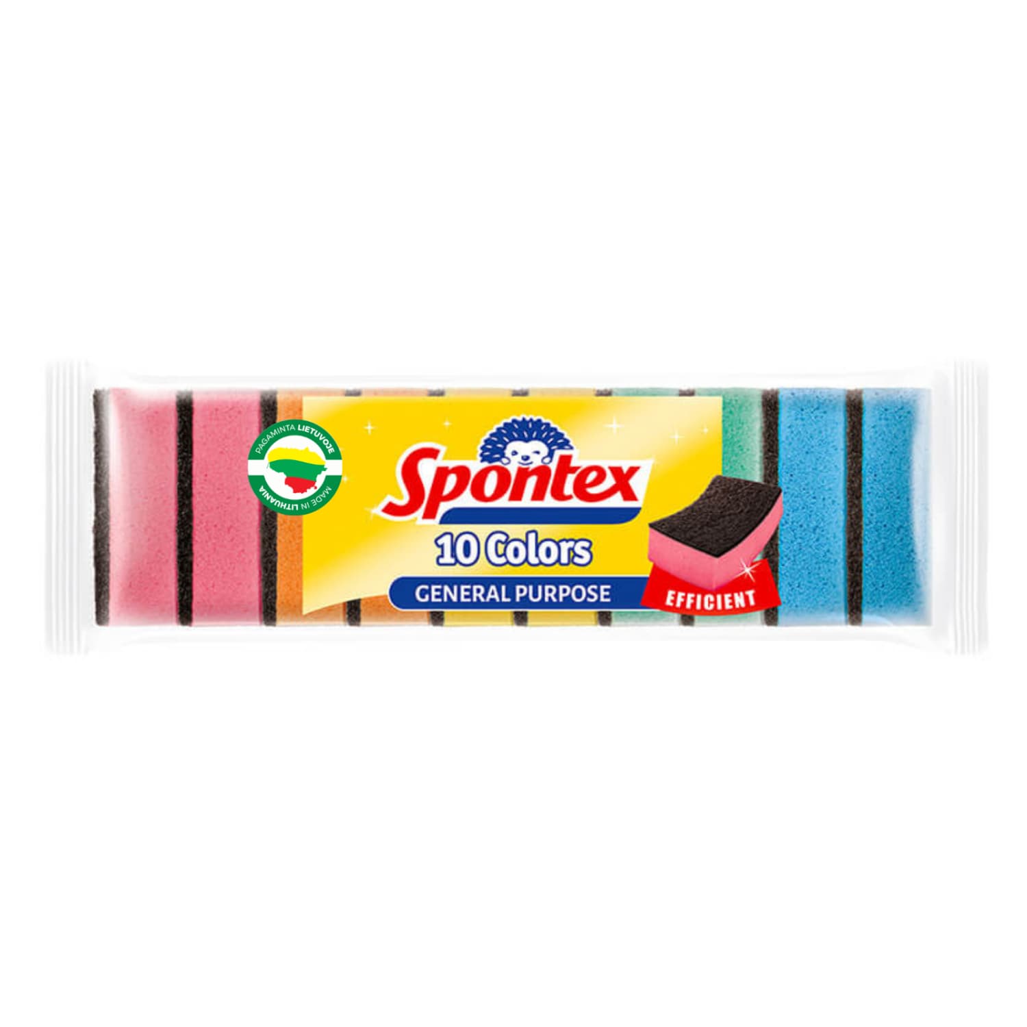 Kempinėlės SPONTEX 10 COLORS, 10 vnt., SS26