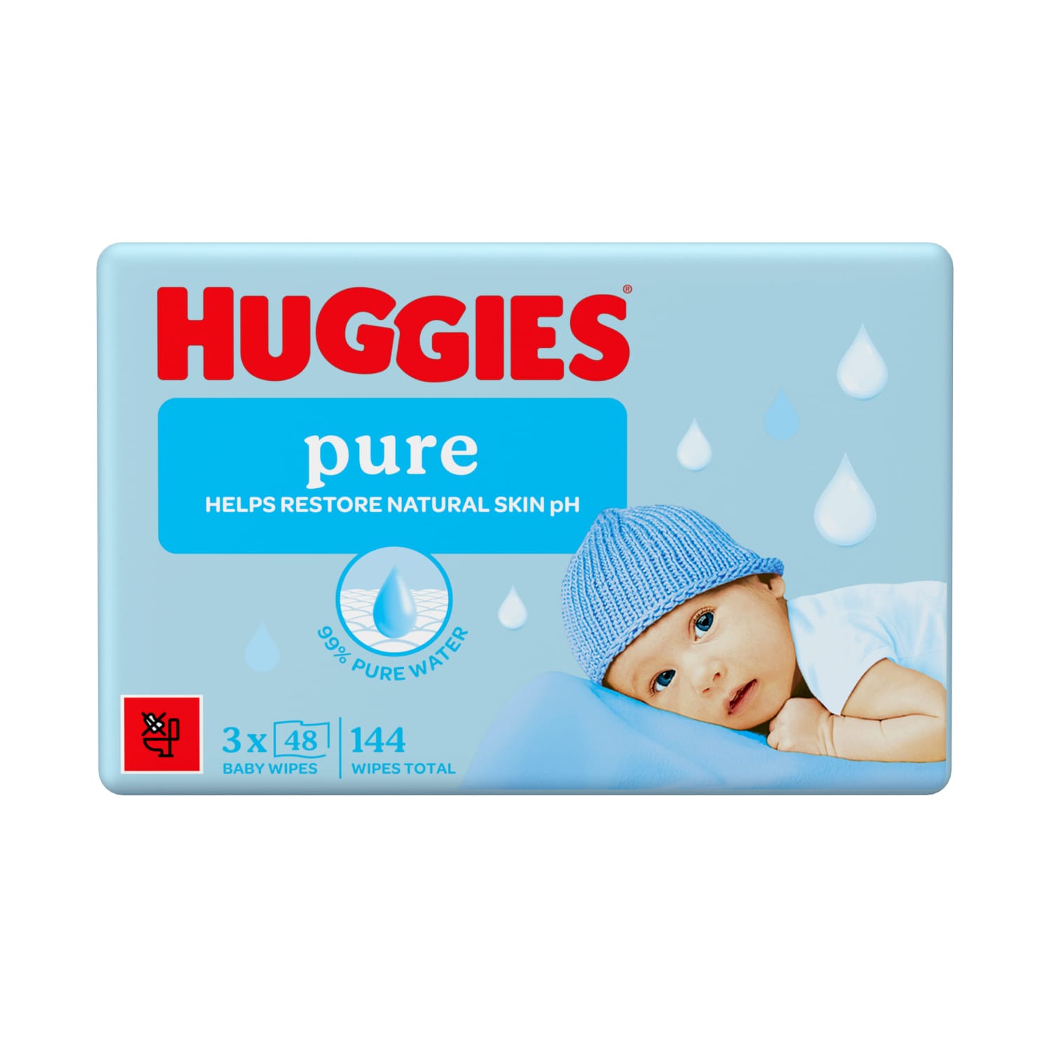 Niisked salvrätikud Huggies Pure 3 x 48tk