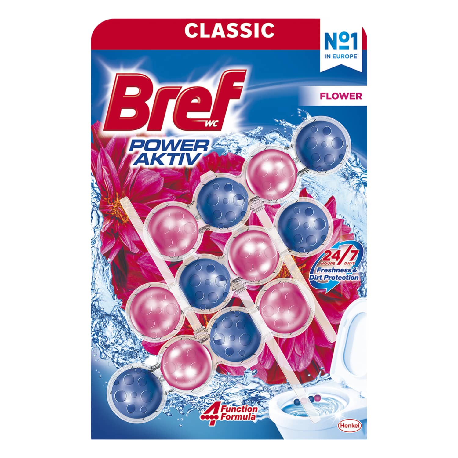 WC-puh.vah. Bref Power Aktiv Flowers 3x50g