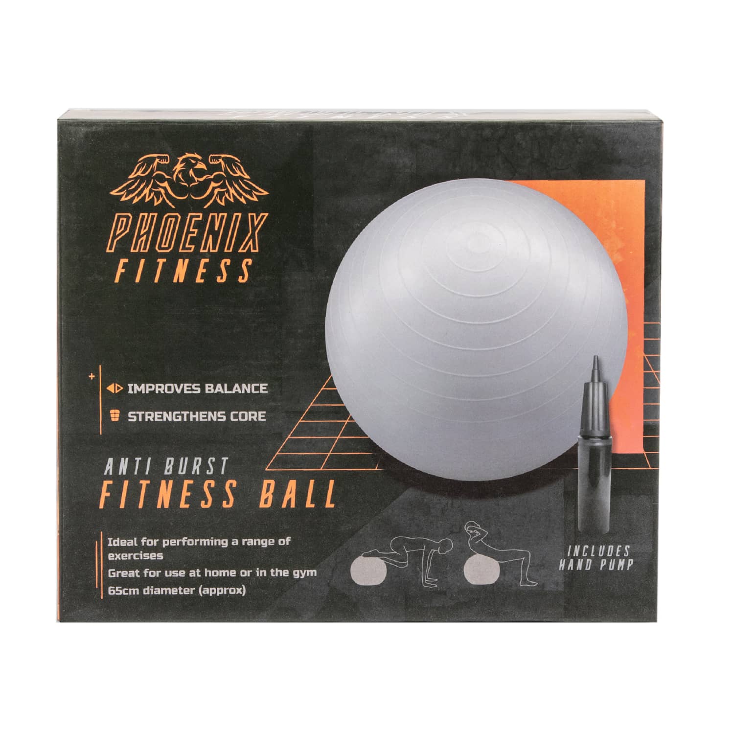 Fitnesspall ja pump Phoenix Fitness 65cm