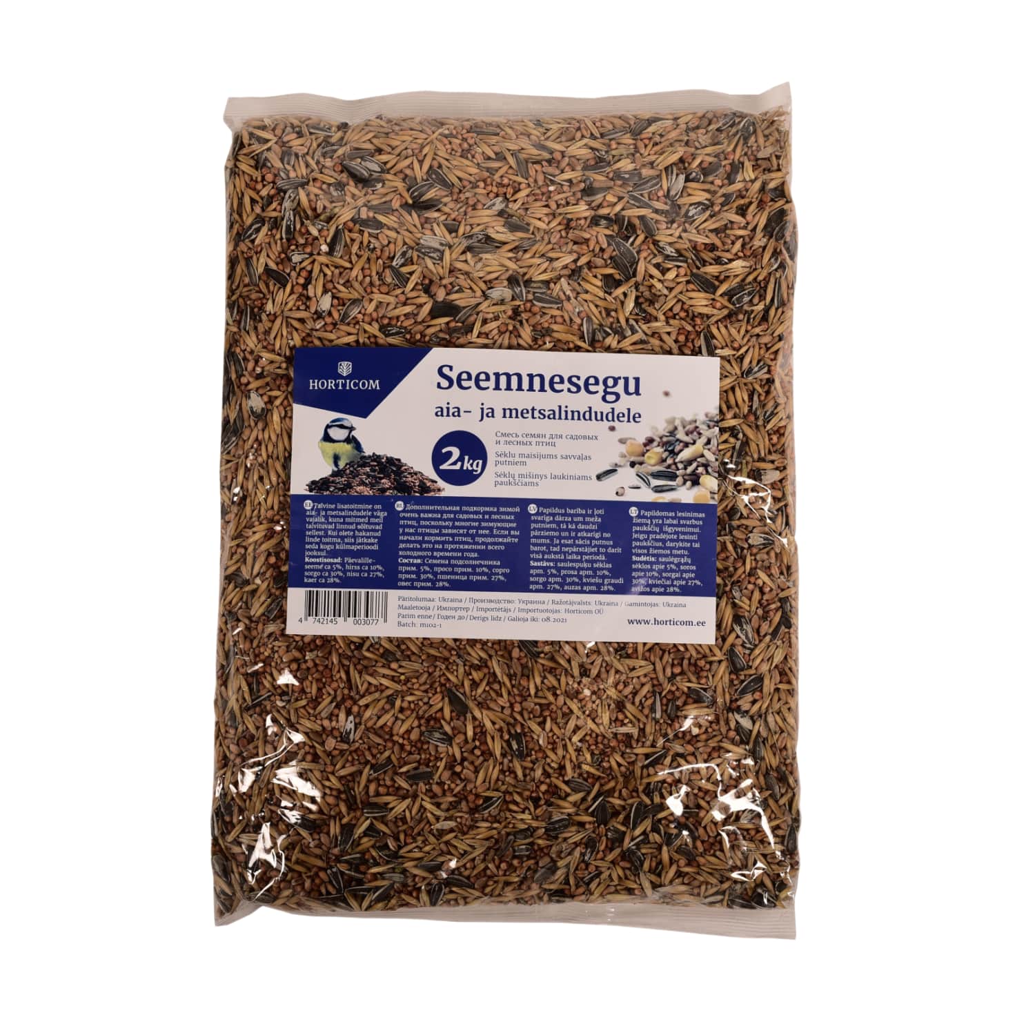 Sėklų mišinys paukščiams HORTICOM, 2 kg