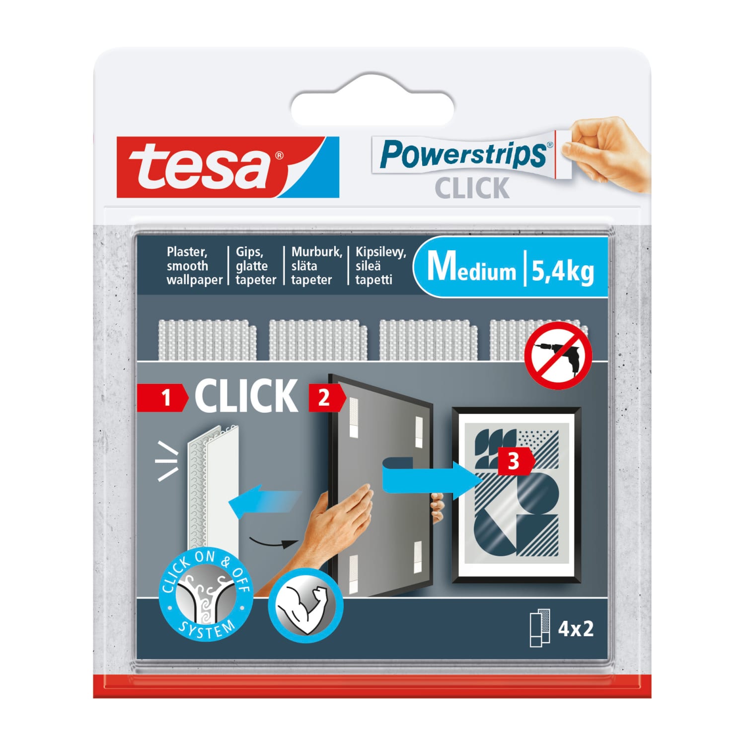 Teip Powerstrips CLICK takjaribad 4x2 M