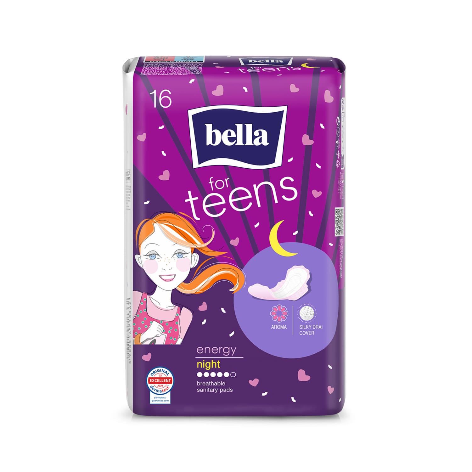 Hig. paketai BELLA TEENS ENERGY NIGHT, 16 vnt