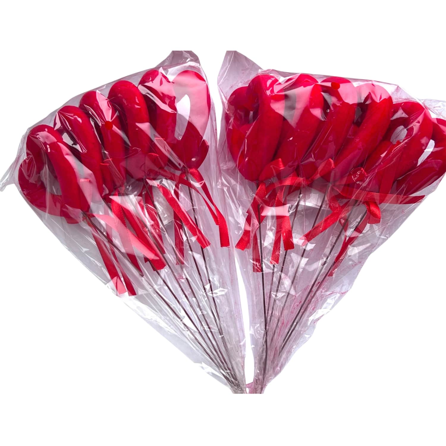 Dekorat. širdelės ant pagaliuko, 6 vnt, VD26