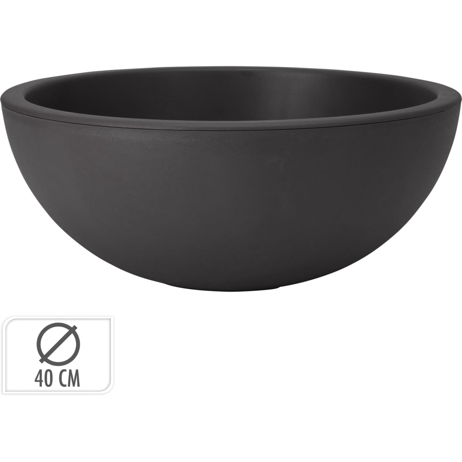 Apaļš puķu pods, 40x16cm, melns SG26