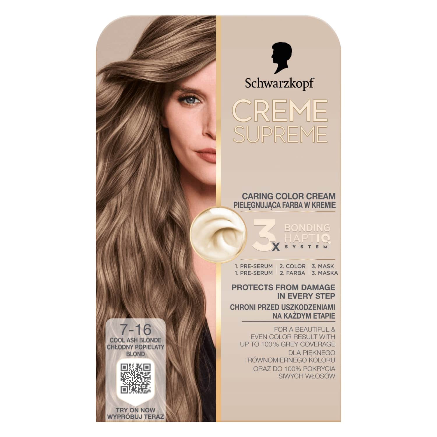 Matu krāsa SK Creme Supreme 7-16 pelnu blonds