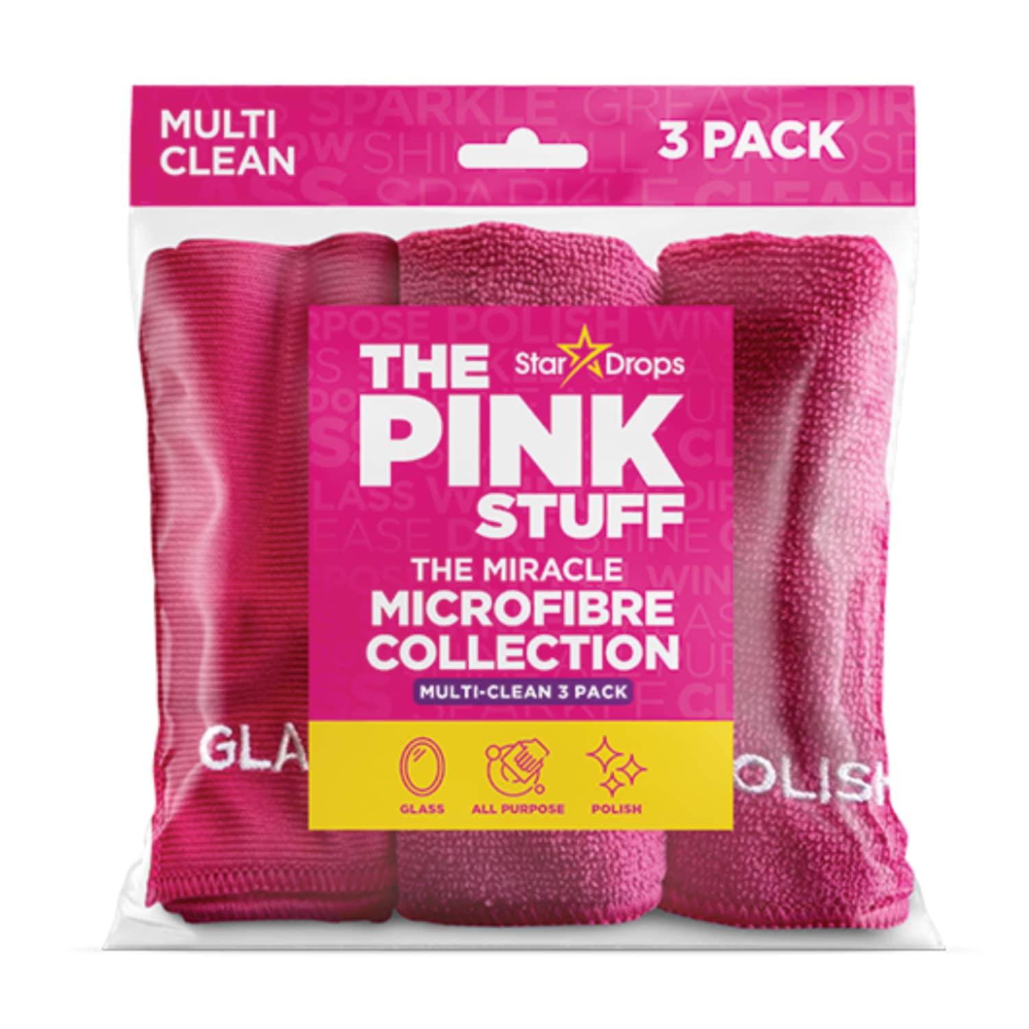 Mikropluošto šluostės PINK STUFF, 3 vnt, SS26