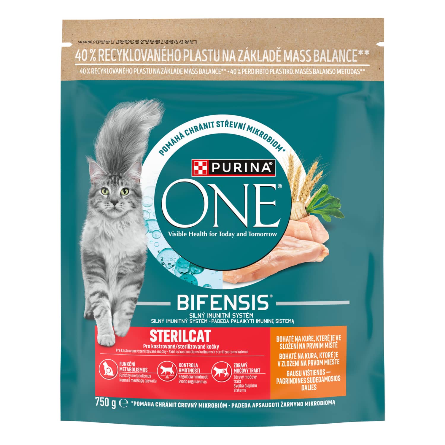 Kassitoit kana ja nisuga Purina One 750g