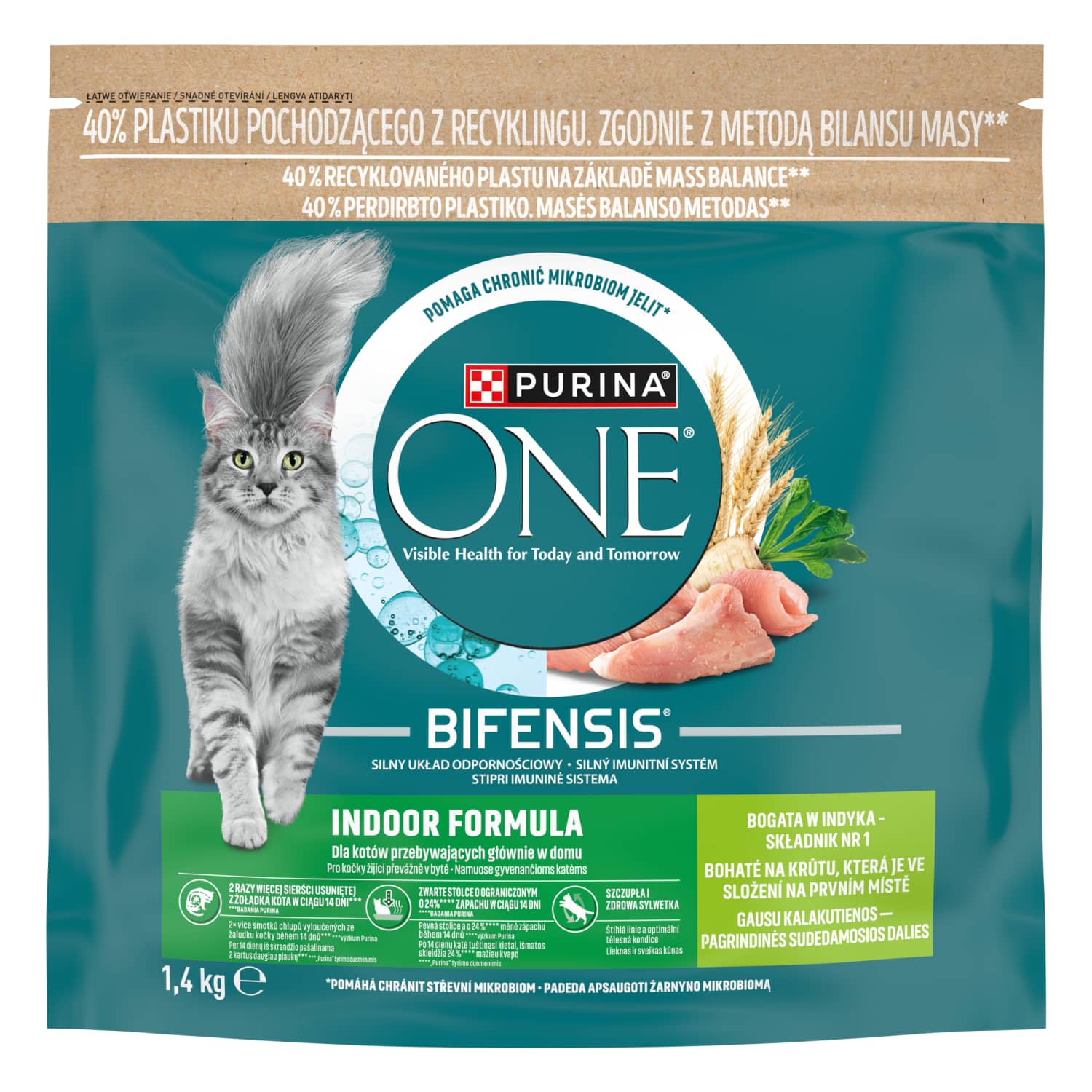 Kaķu bar. Purina One Ind. Form. ar tīt. 1,4kg