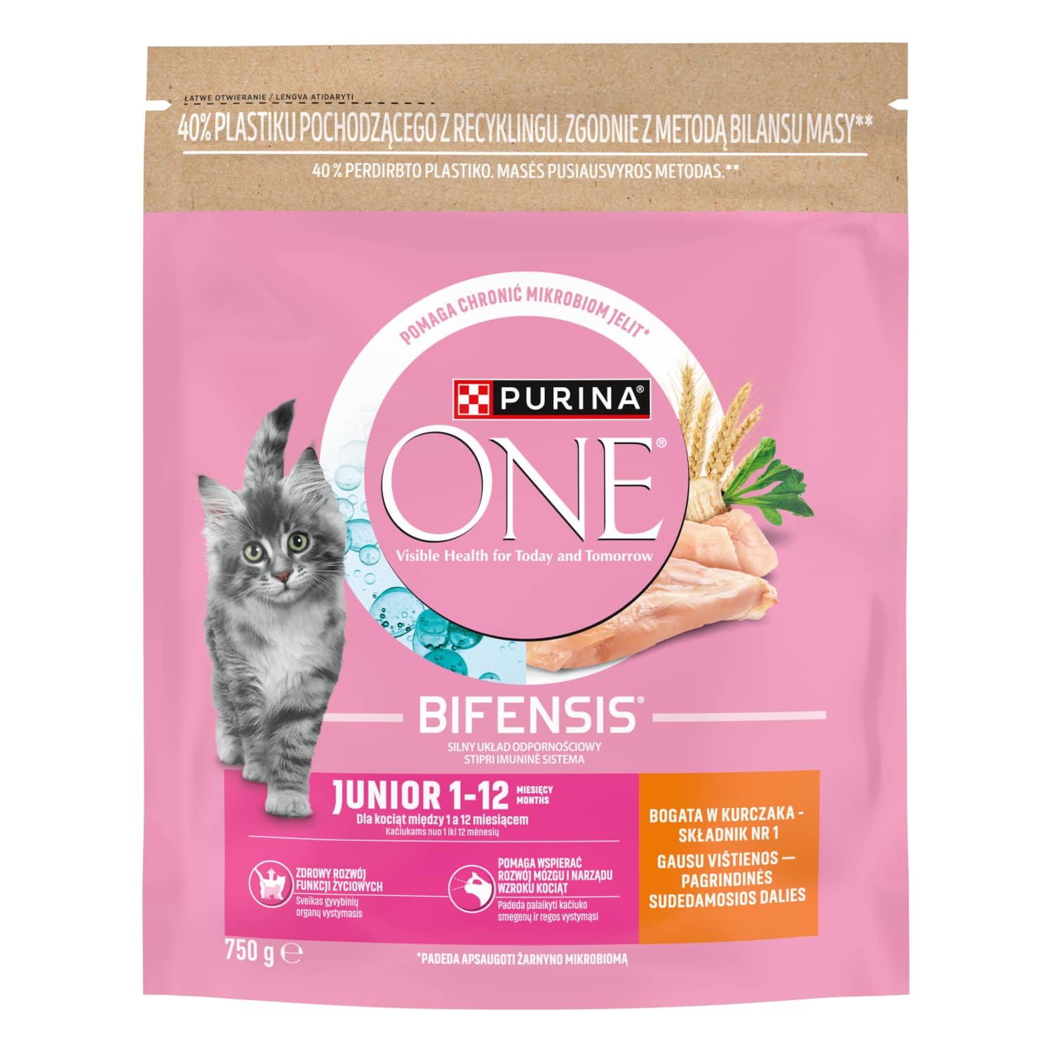 Kaķēnu barība Purina One Junior ar vistu 750g