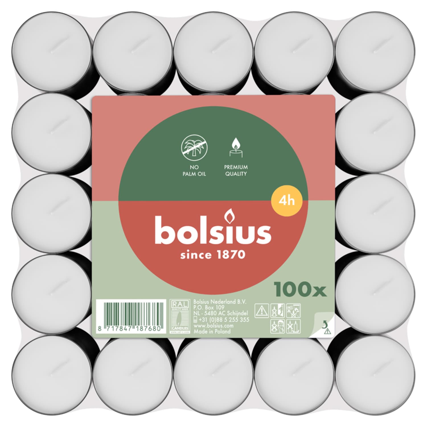 Arbatinės žvakutės BOLSIUS, 100 vnt, 4 h