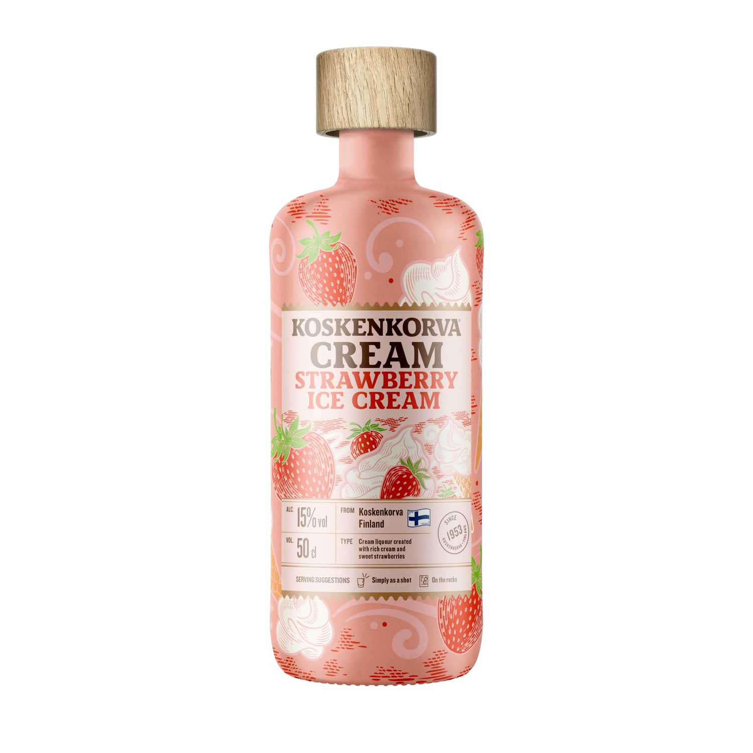 Liköör Koskenkorva Strawb. Ice cream 15% 0,5l