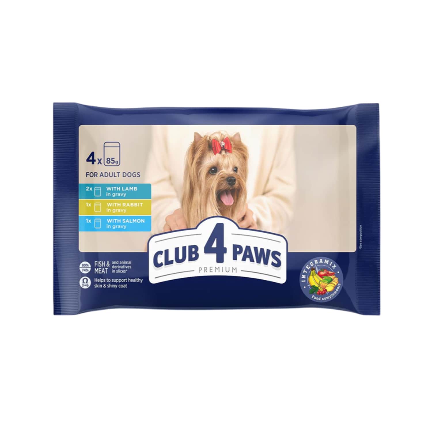 Ko.t. l., k.ja lõh. Club 4 Paws Premium 4x85g