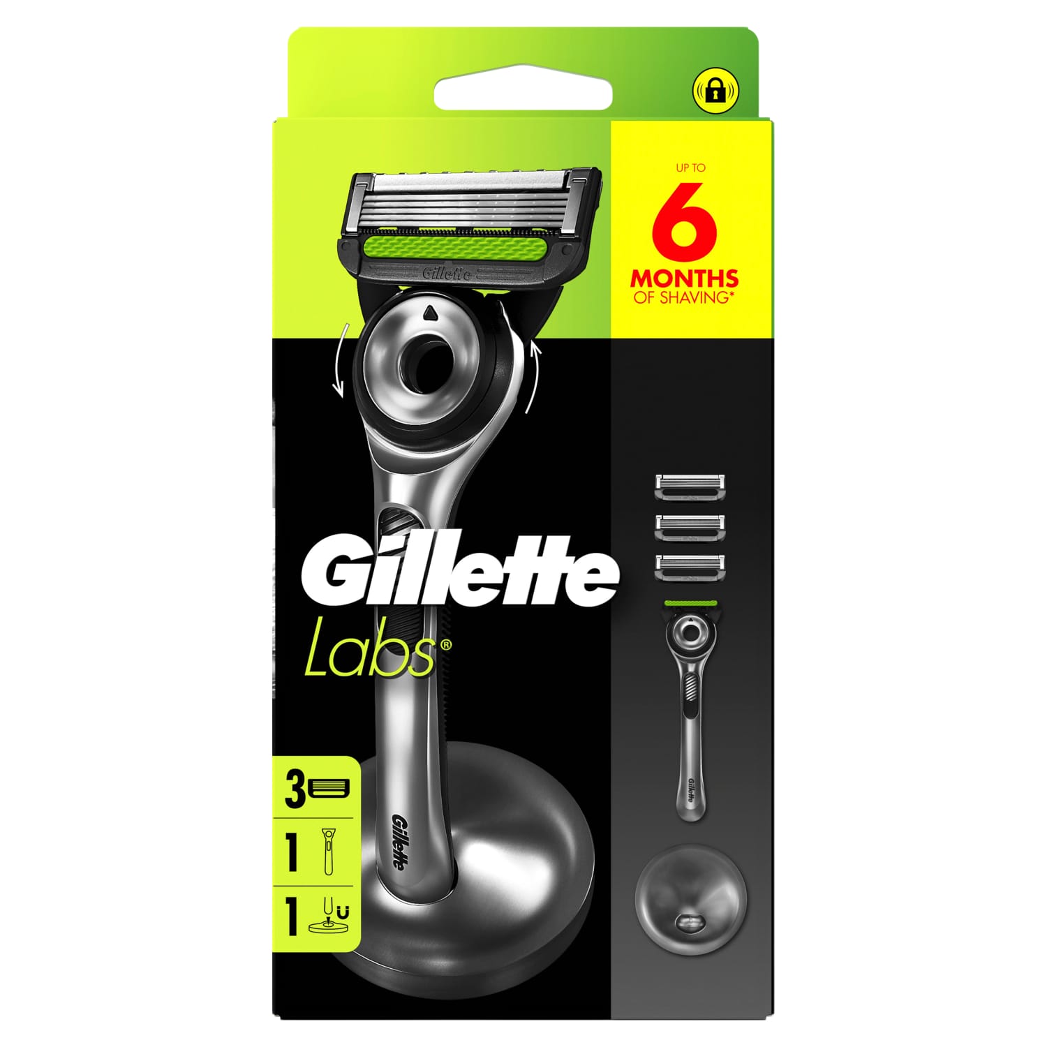 Skuveklis Gillette Labs ar turētāju 3gab.