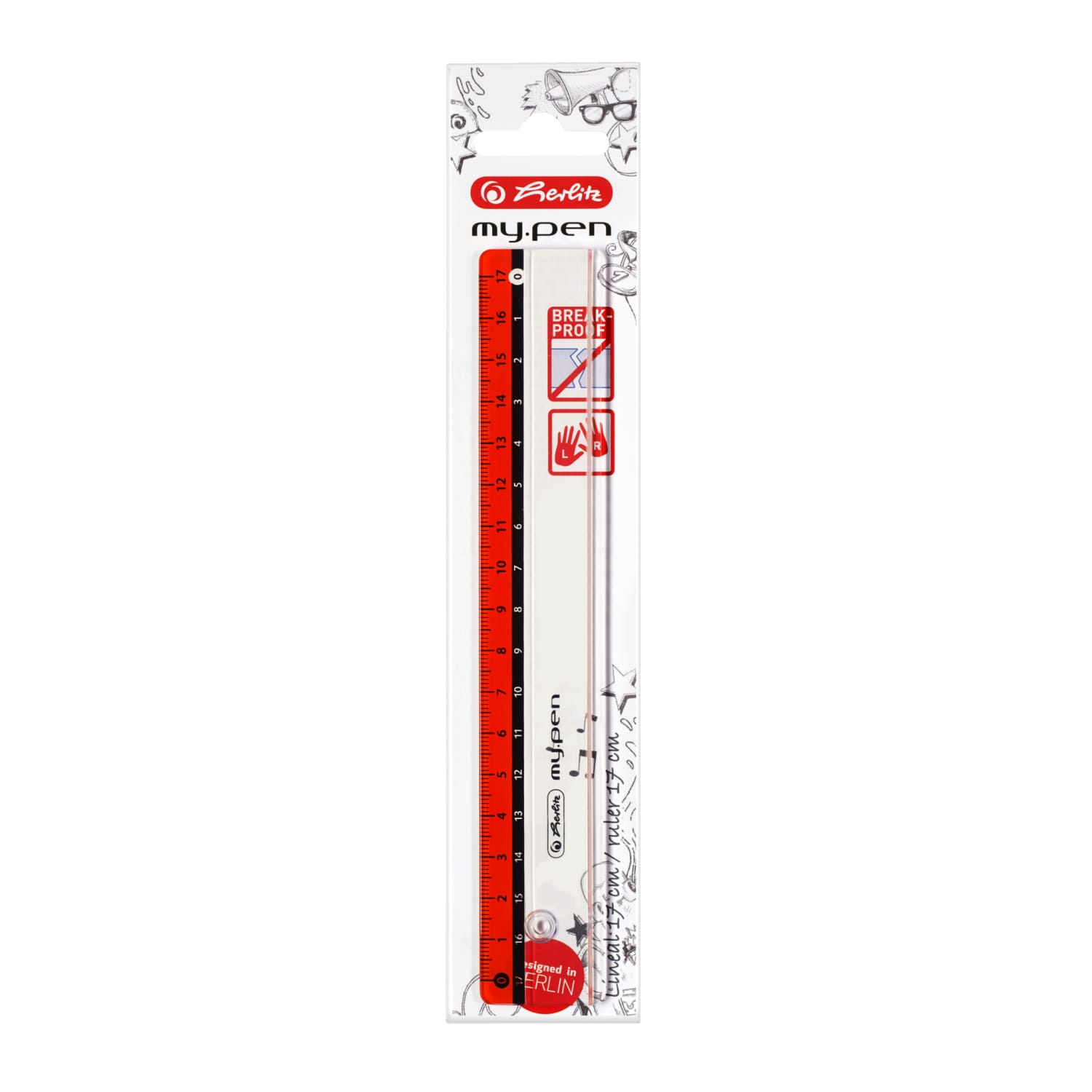 Lineāls Herlitz My.Pen 17 cm BS26