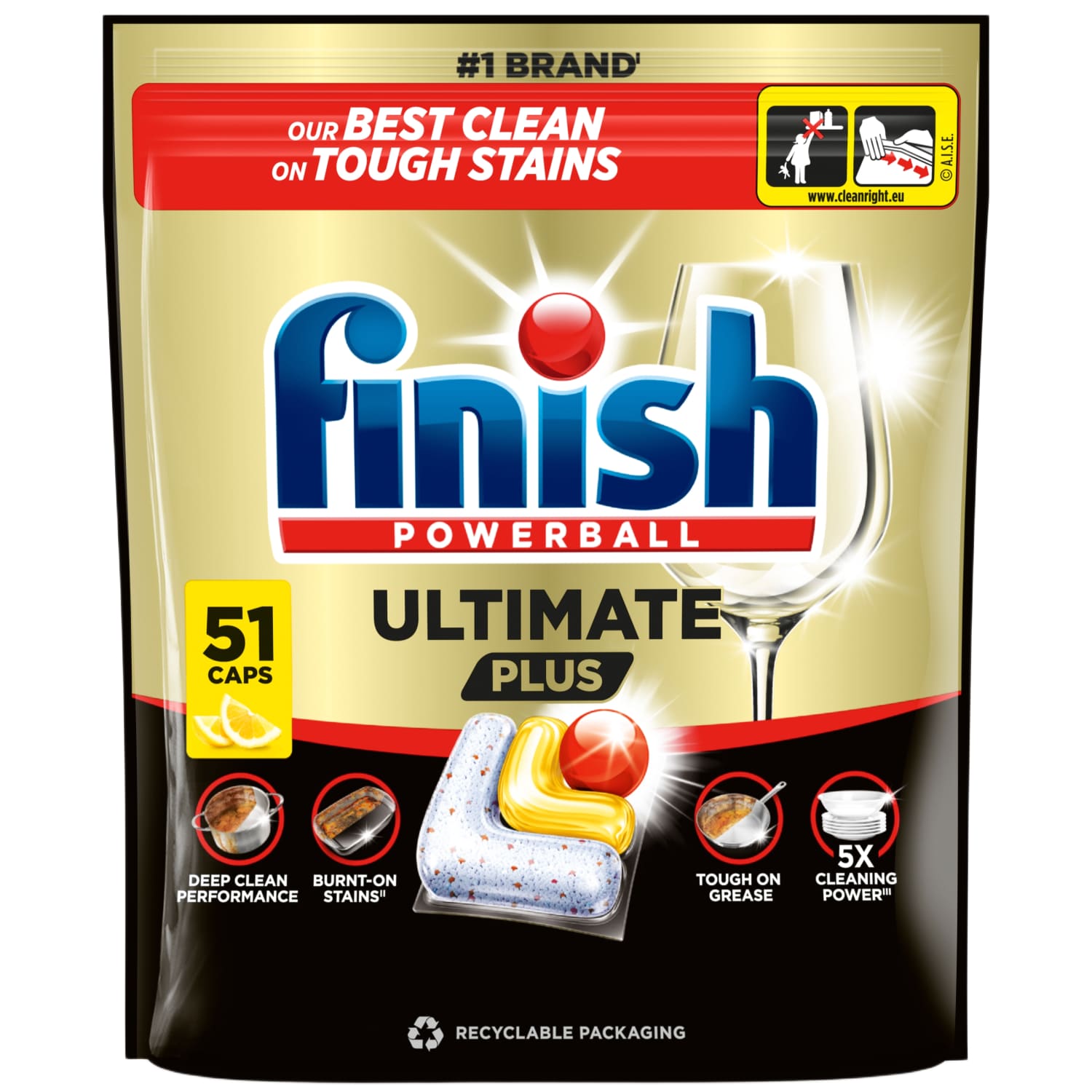 Tr.mazg. tab. Finish Ult. Plus 1 Lemon 51gab.