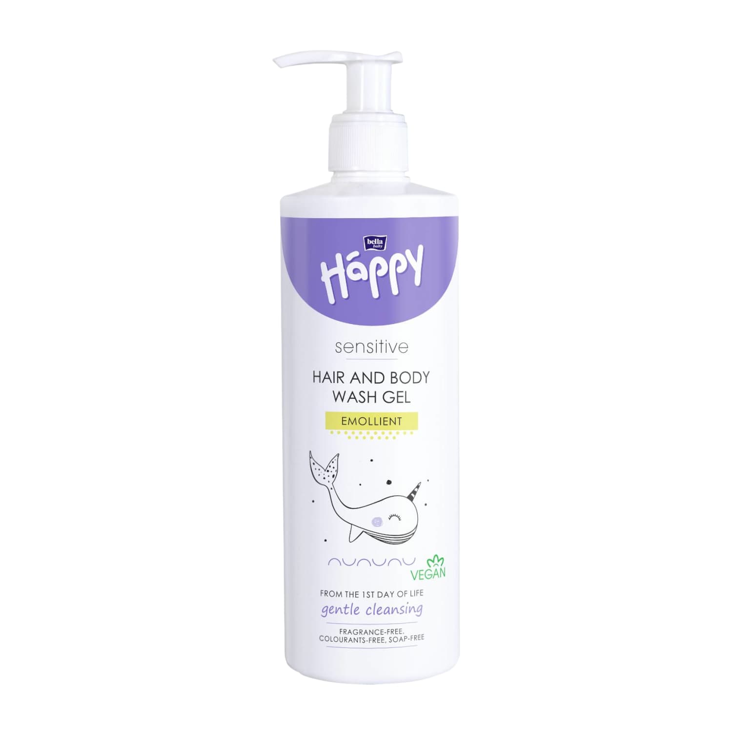 Šamp.&duši geel Happy Sensitive lastele 400ml