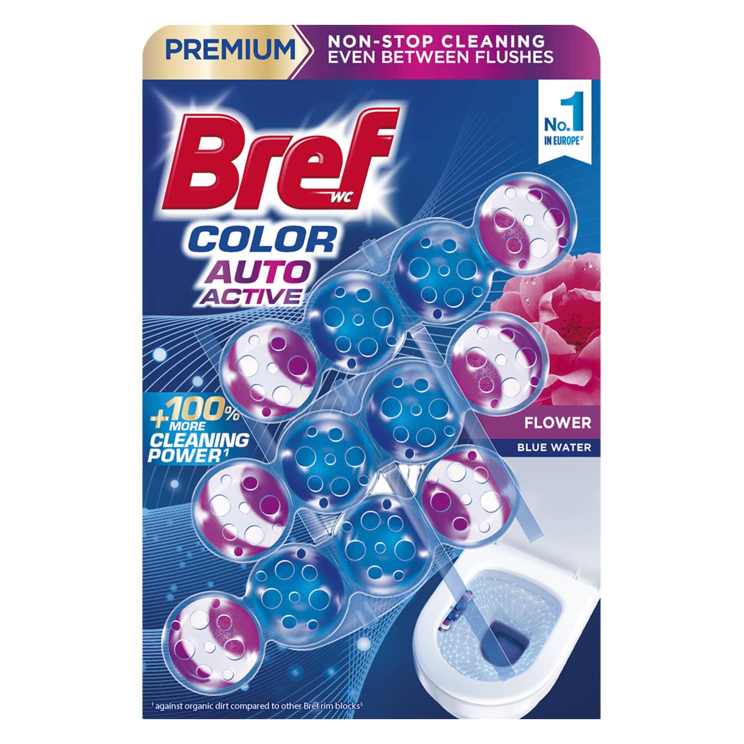 WC bloks Bref Color Auto Active Flower 3x50g
