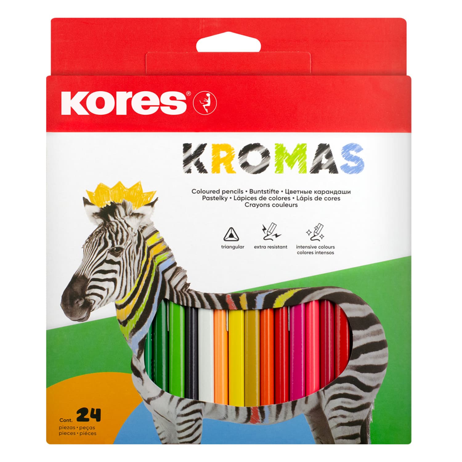 Krāsainie zīmuļi Kores Kromas 24gb. 3mm
