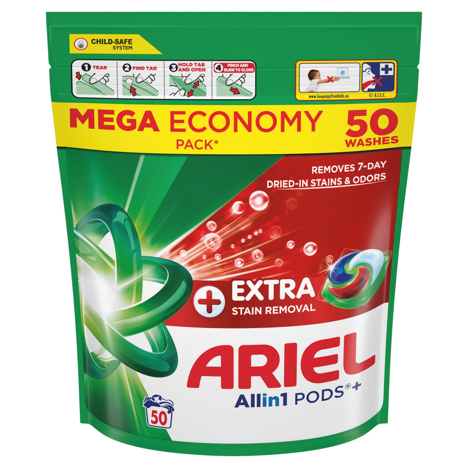 Veļas mazg.kaps.Ariel Extra Stain Rem.50gab.