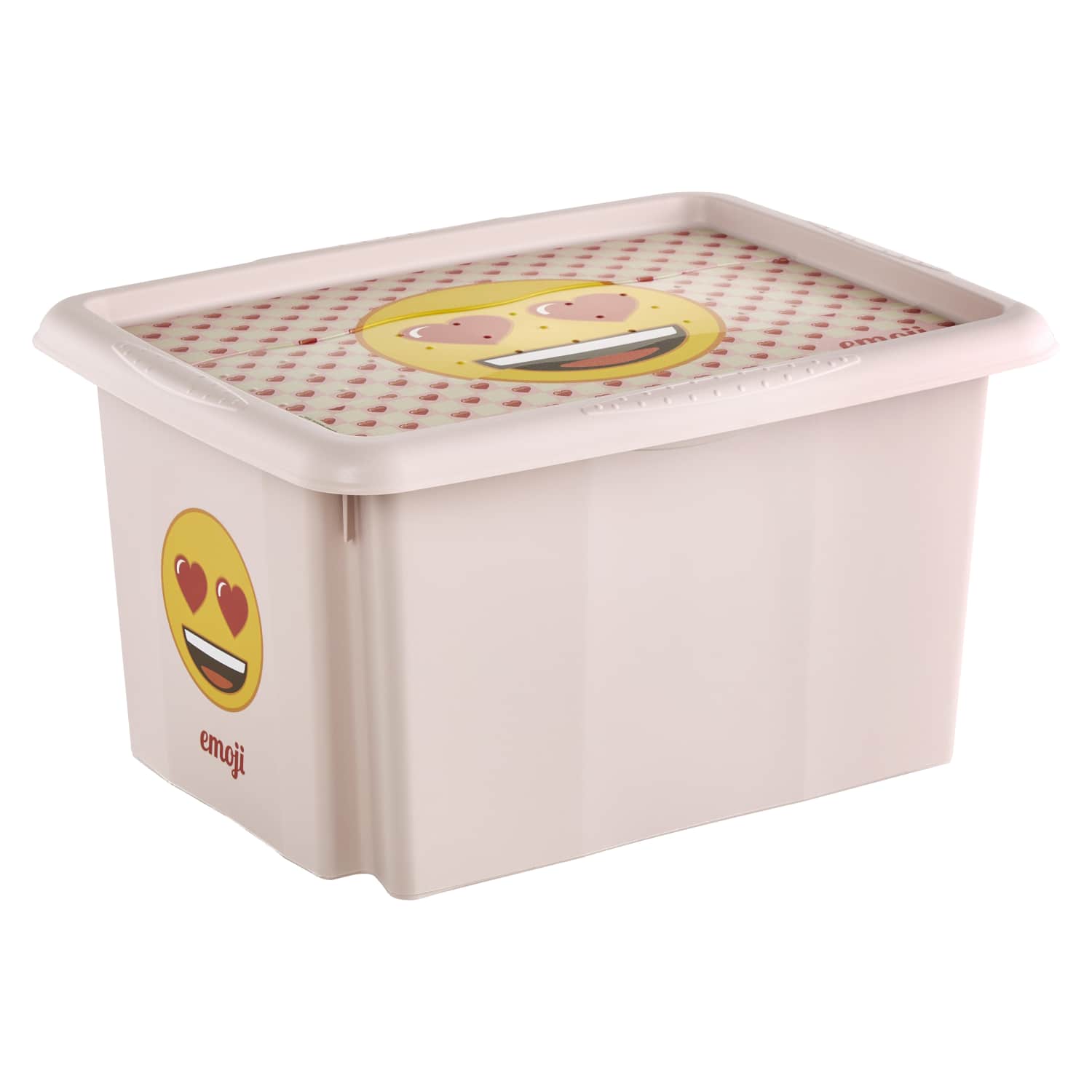 Dėžė su dangčiu KEEPER EMOJI, 15 l, rož. AW26