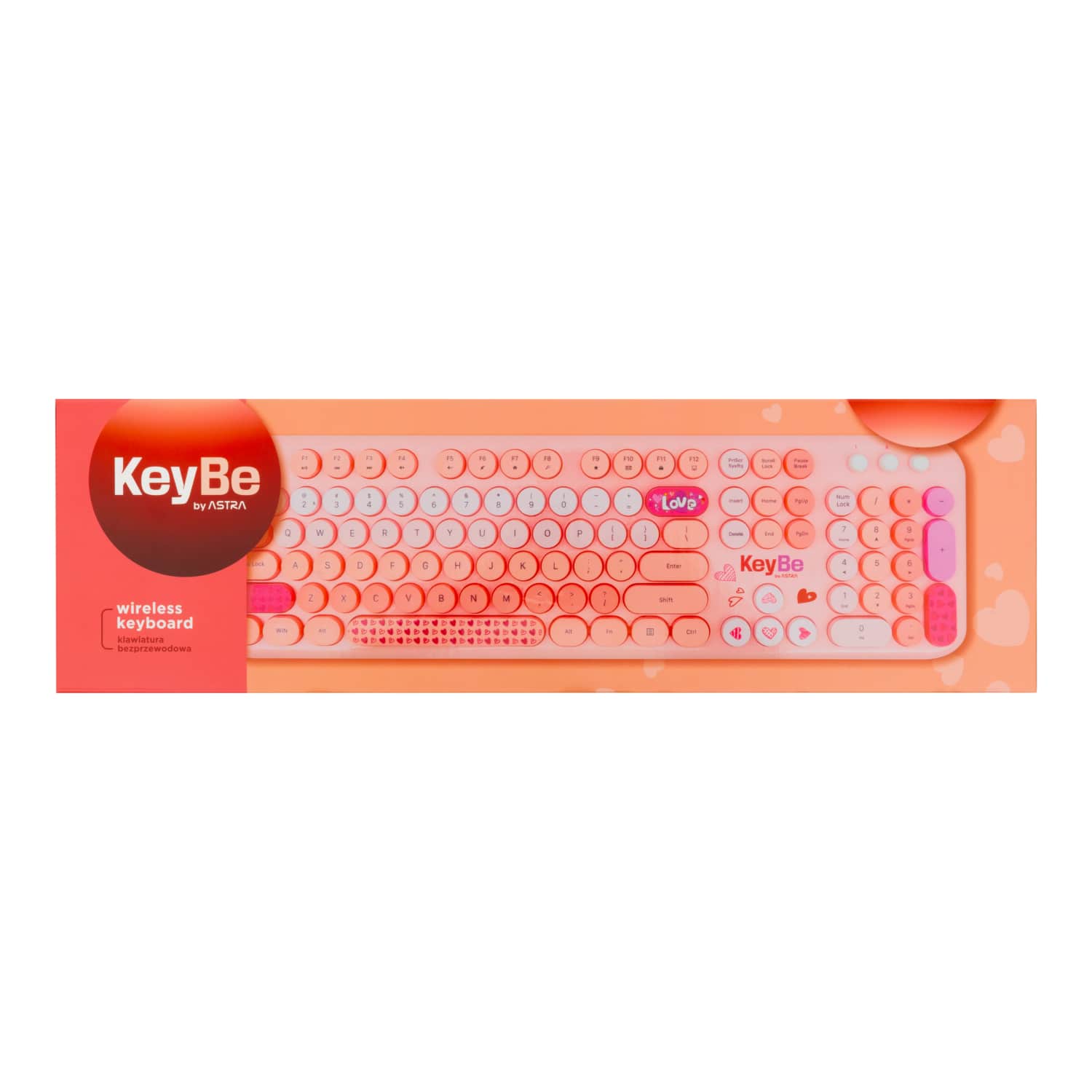 Belaidė klaviatūra KEYBE, rožinė, AW26