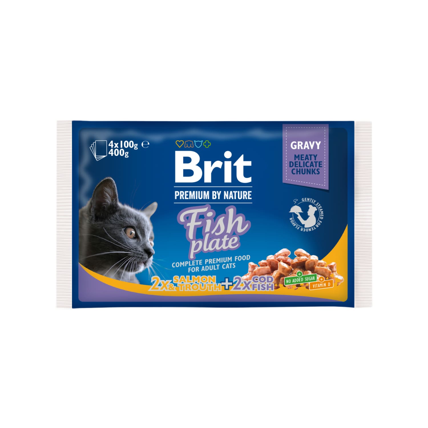 Kačių ėd. BRIT PREMIUM BY NATURE, žuv. 400 g