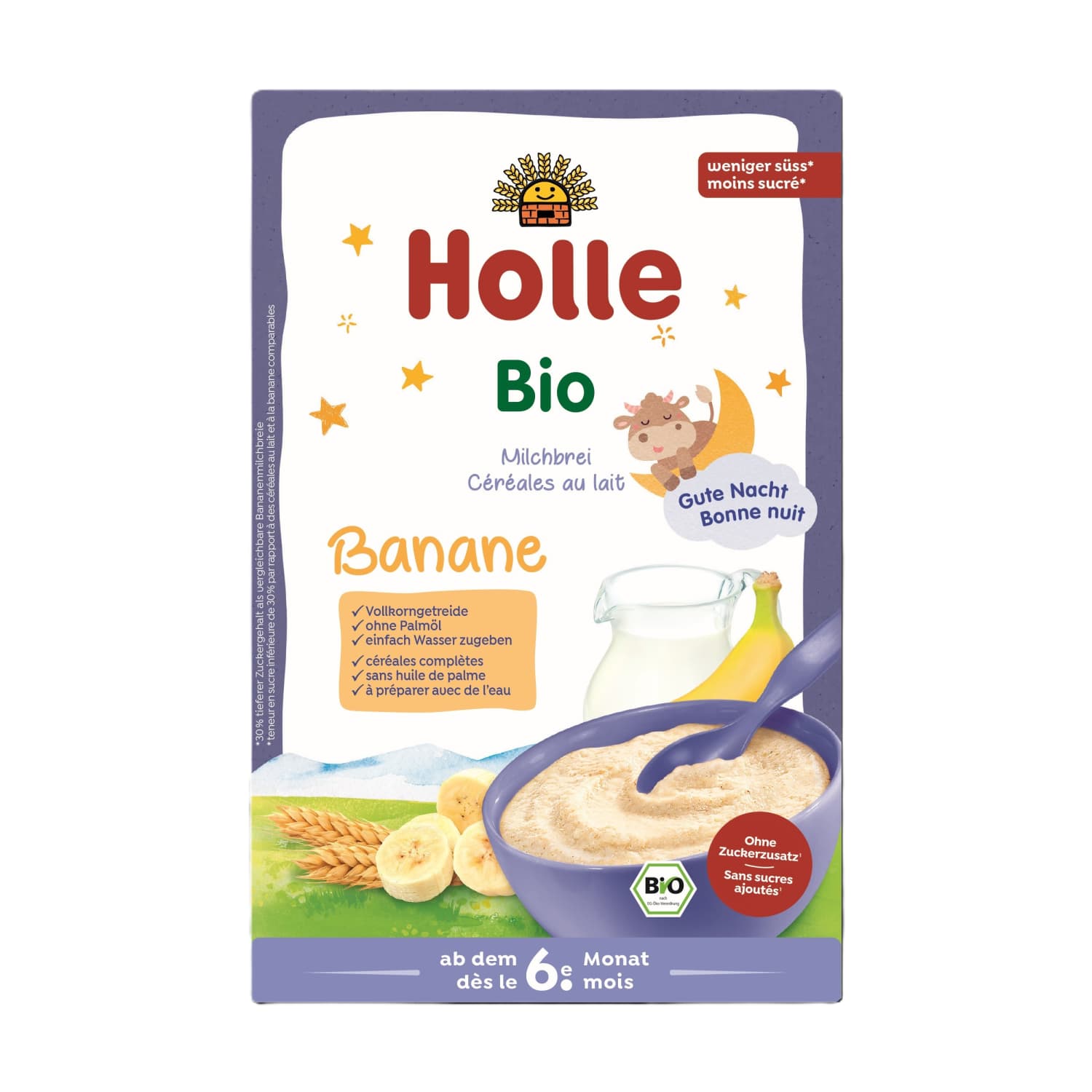 Piena putra Holle ar banān. 6mēn. BIO 250g
