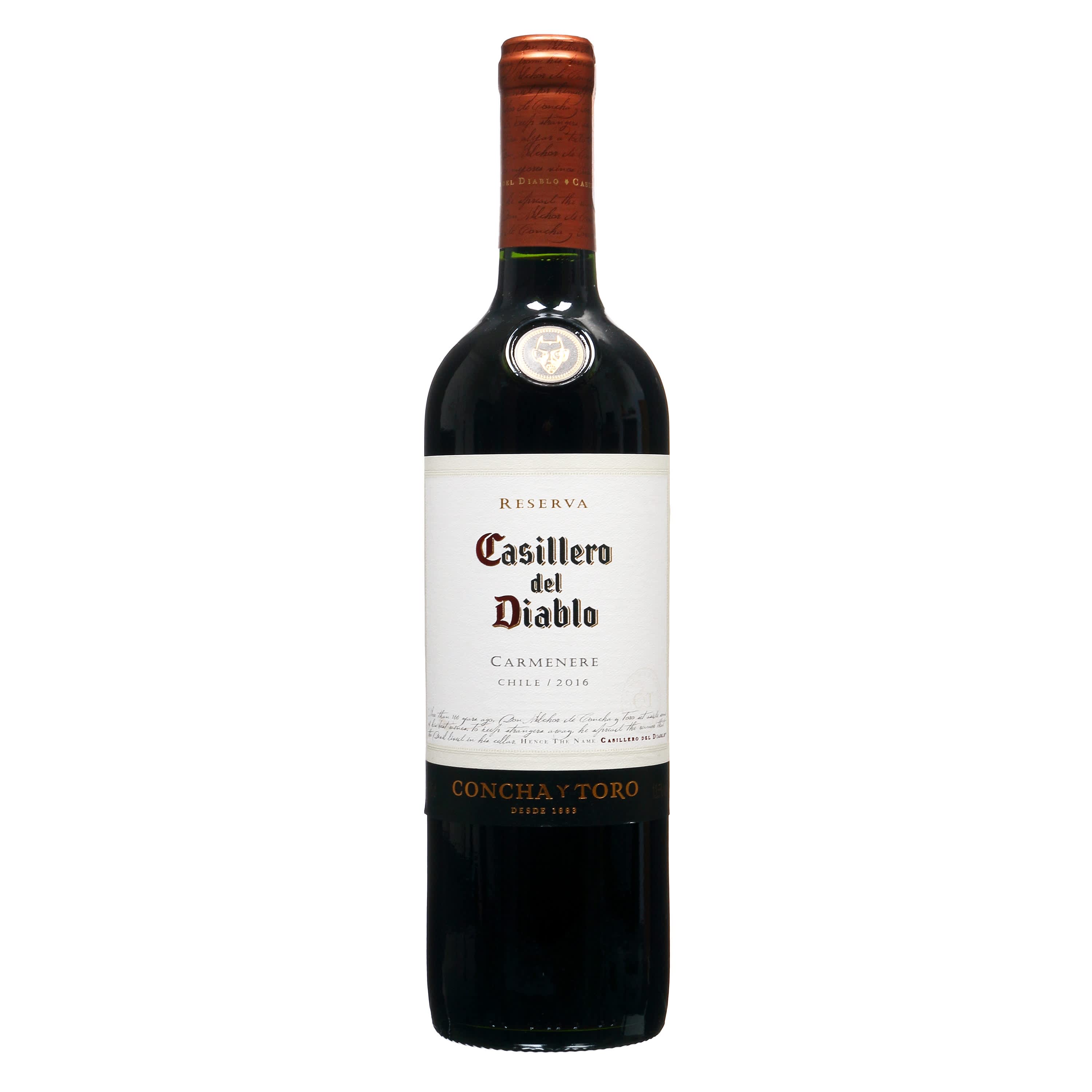 Raud.sausas vynas CASILLERO CARMENERE, 0,75l