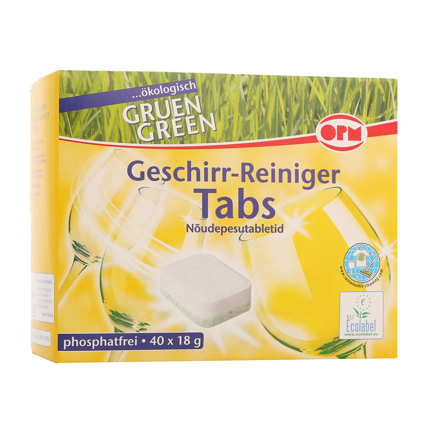 Nõudepesumasinatablett Oro Green 40x18g