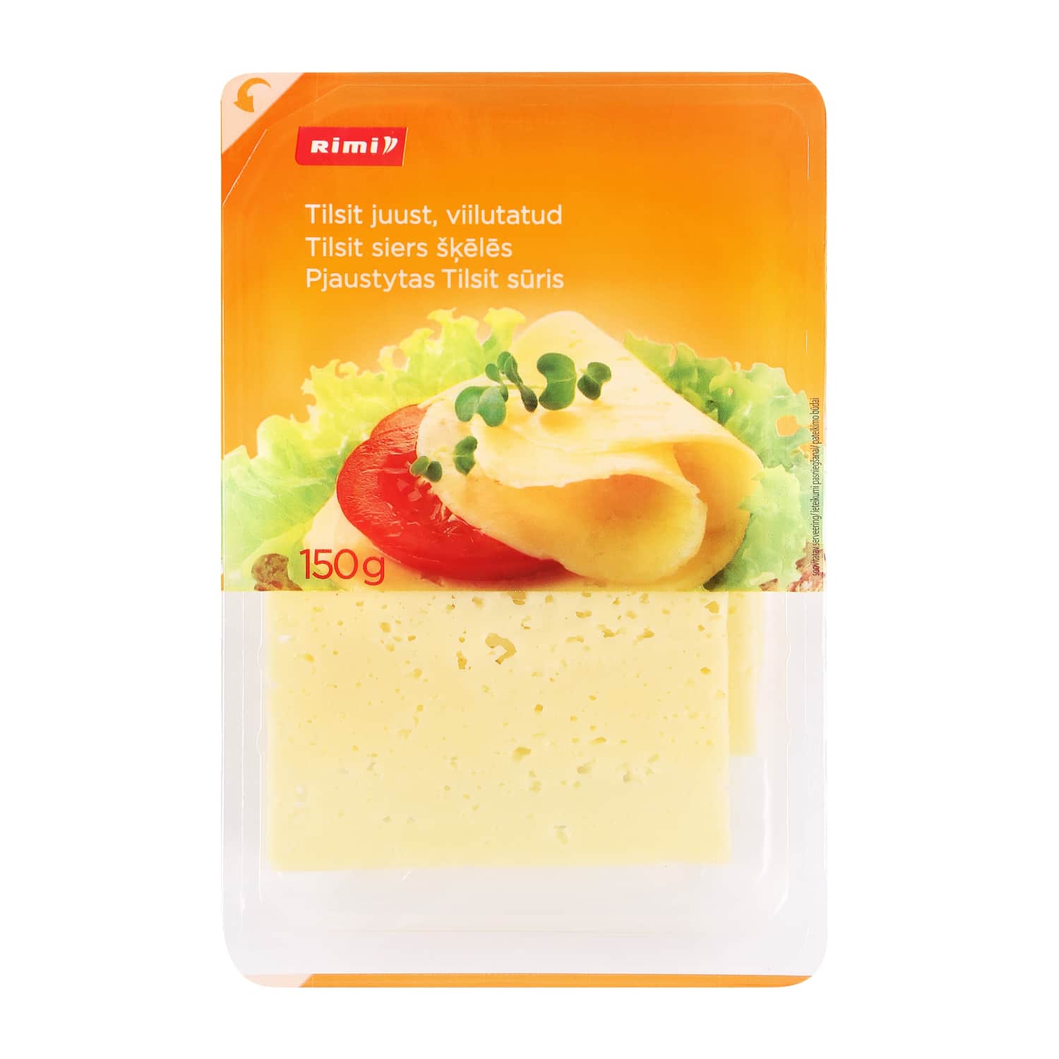 Siers Rimi Tilsit šķēlēs 45% 150g