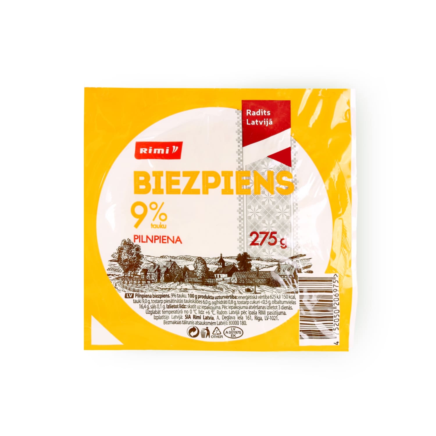 Pilnpiena biezpiens Rimi 9% 275g