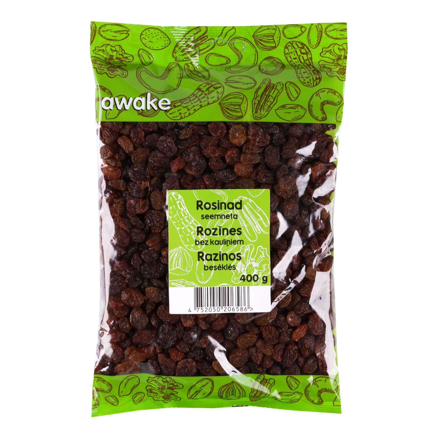 Besėklės razinos AWAKE, 400 g
