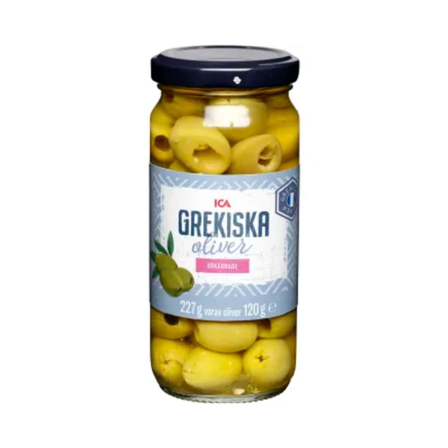 Olīvas ICA bez kauliņiem grieķu 227g/120g