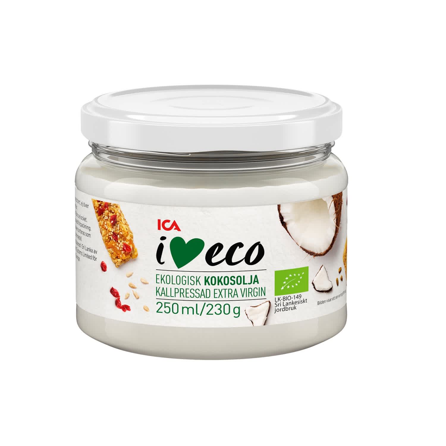 Kookospähkliõli Extra Virgin I Love Eco 250ml