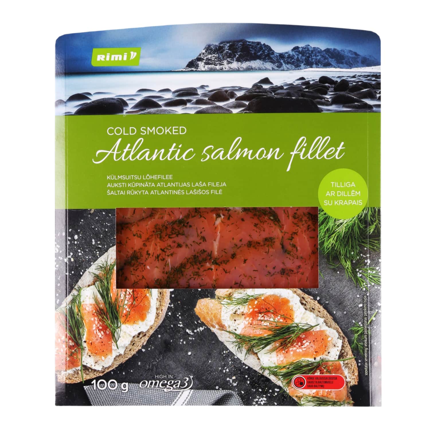 Lõhefilee tilliga õrnsuitsu Rimi 100g