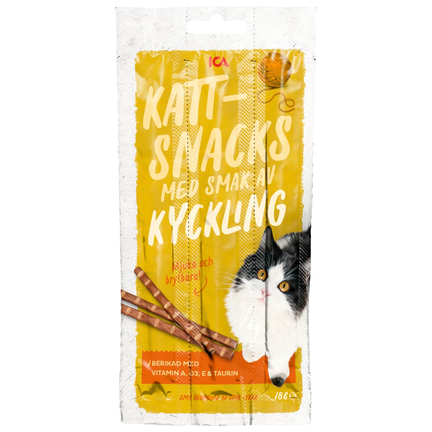 Uzkodas kaķiem ICA ar vistas gaļu 18g