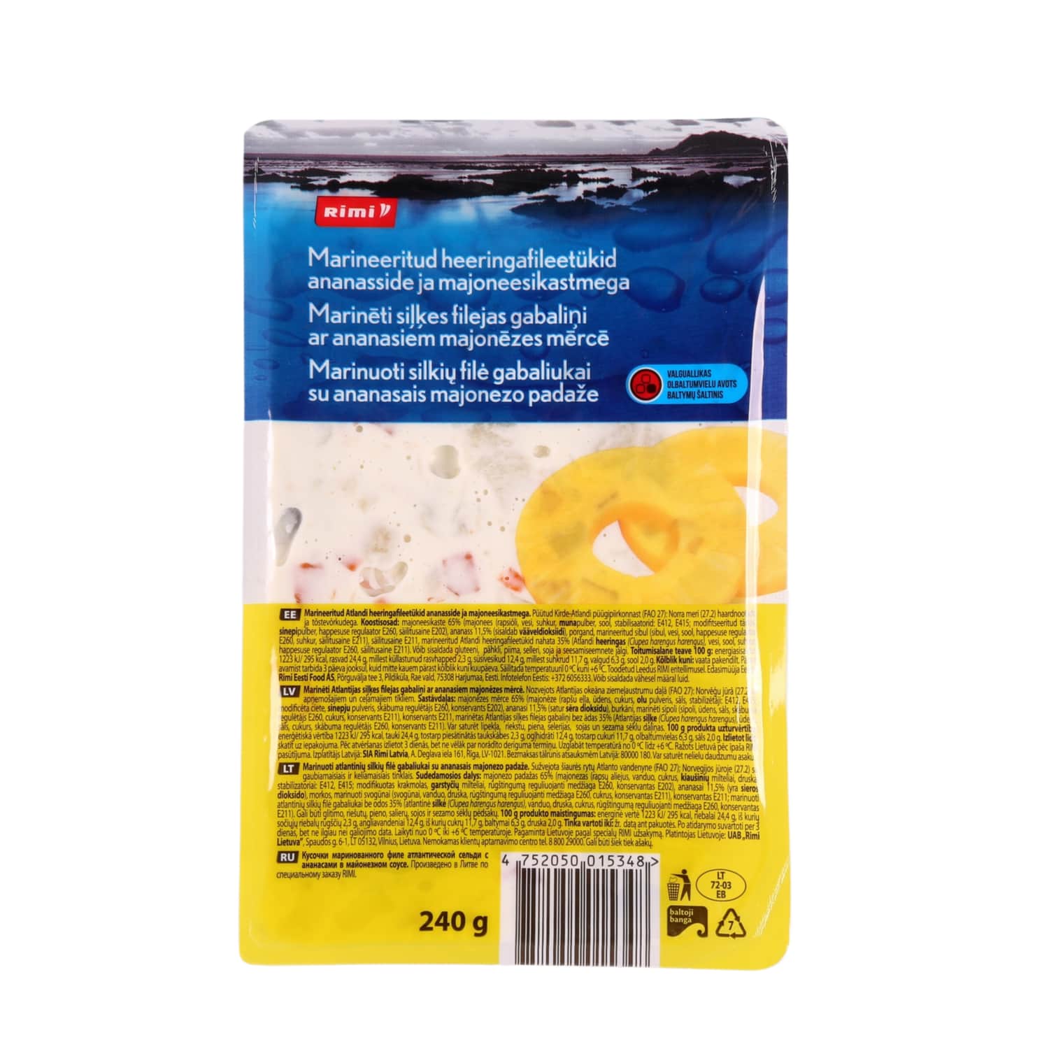 Heeringafileetükid ananassiga Rimi 240g