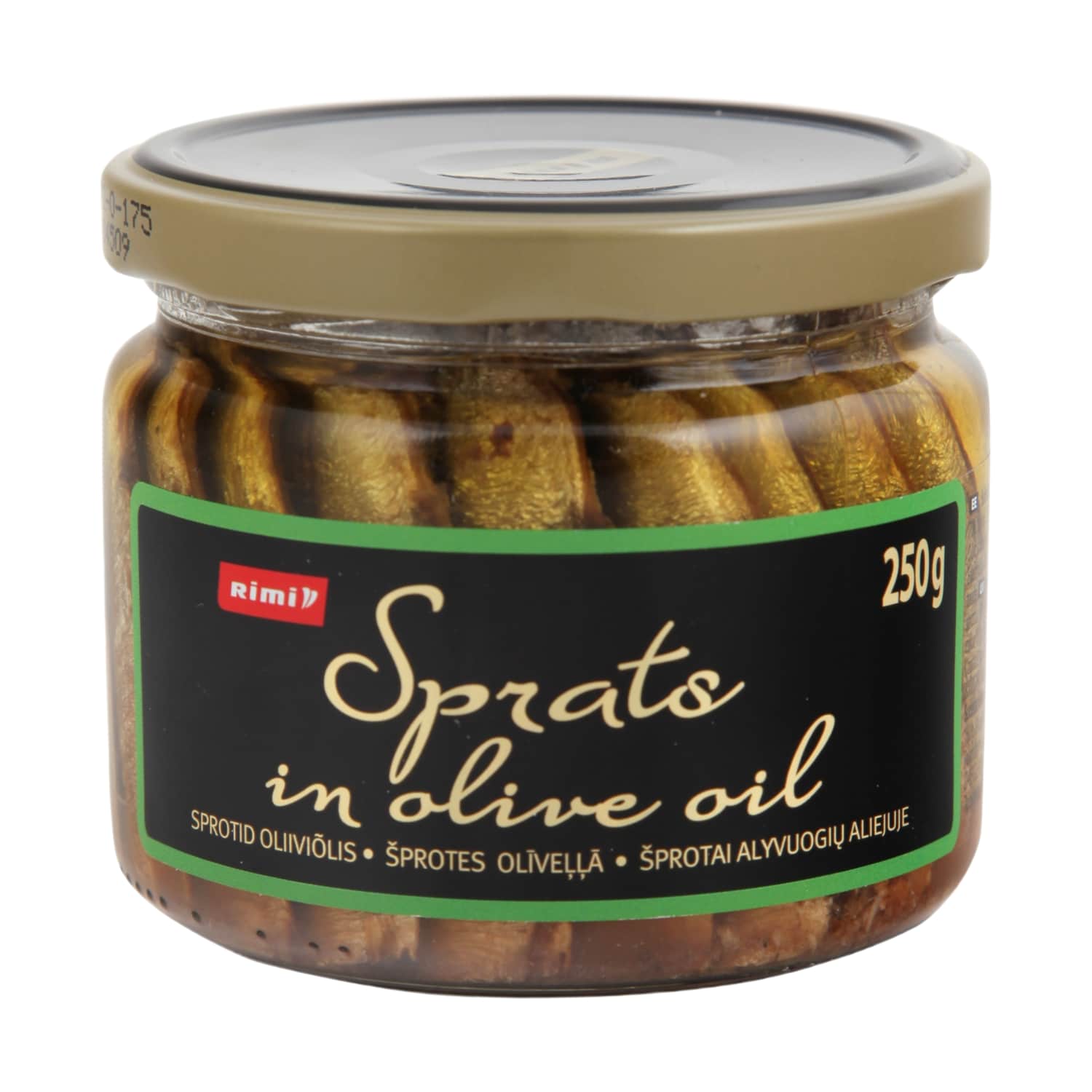 Sprotid oliiviõlis Rimi klaaspurk 250g/175g