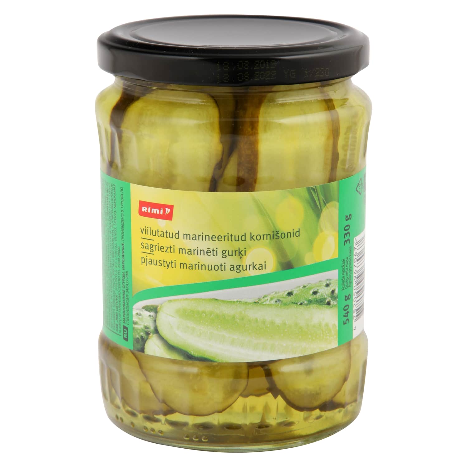Marinēti gurķi Rimi sagriezti 540g/330