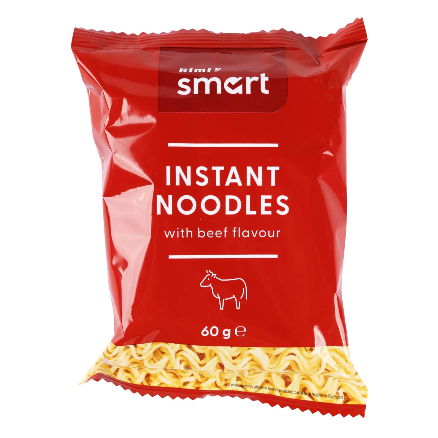 Kiirnuudlid veiselihamaitsel. Rimi Smart 60g