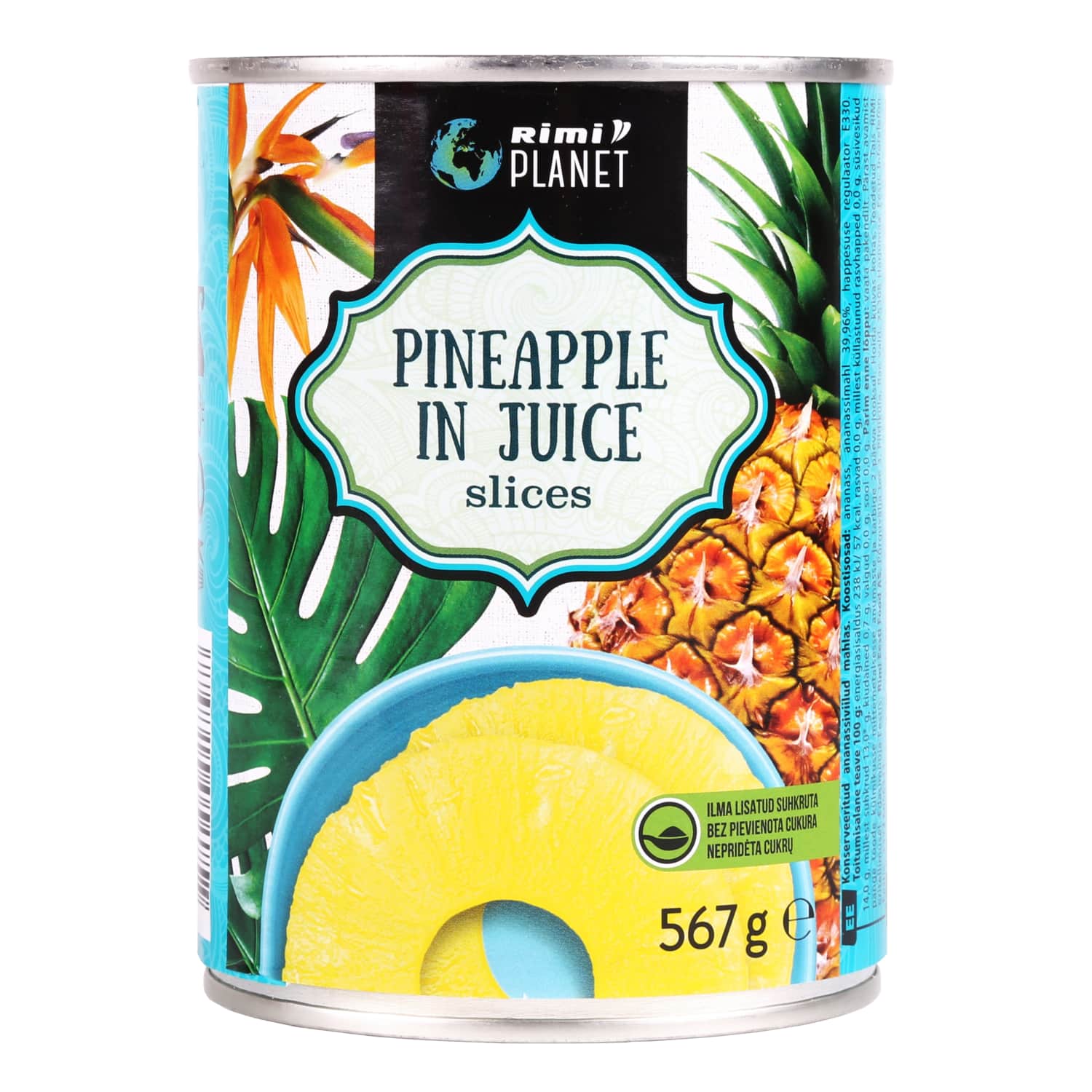 Ananasu šķēl. sulā Rimi Planet 567g/340g